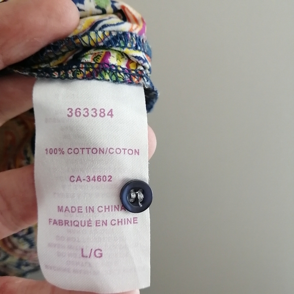 Liberty London Fabrics Colourful Paisley Pleated Partial Button Blouse Large - Picture 16 of 16